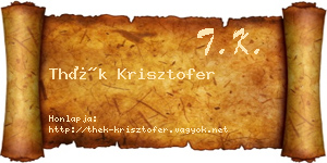 Thék Krisztofer névjegykártya