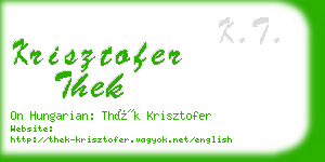 krisztofer thek business card